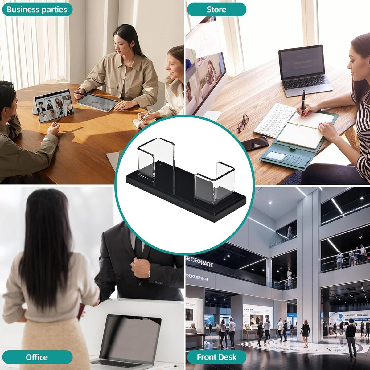 Business Card Holder for Desk，Acrylic Business Card Display Stand,Multiple Business Card Holders for Office, Exhibition, Home, Restaurant (slot 1)