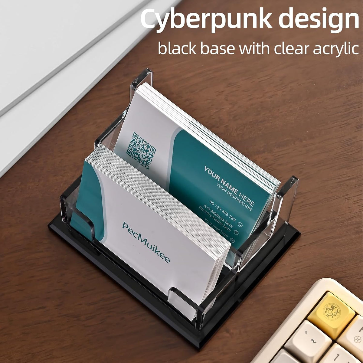 Business Card Holder for Desk，Acrylic Business Card Display Stand,Multiple Business Card Holders for Office, Exhibition, Home, Restaurant (slot 1)