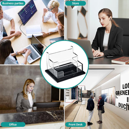 Business Card Holder for Desk，Acrylic Business Card Display Stand,Multiple Business Card Holders for Office, Exhibition, Home, Restaurant (slot 1)
