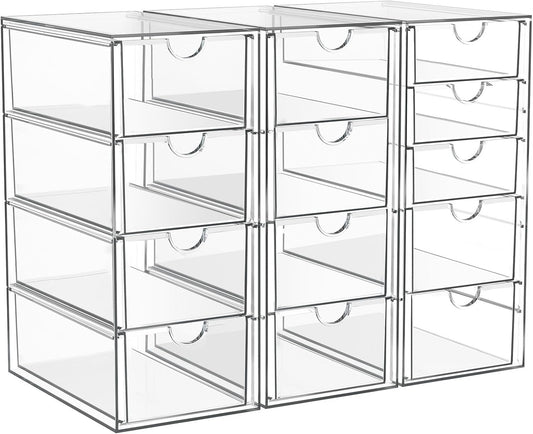 ARSTPEOE Acrylic 13-Drawer Storage & Makeup Organizer for Desk, Bath