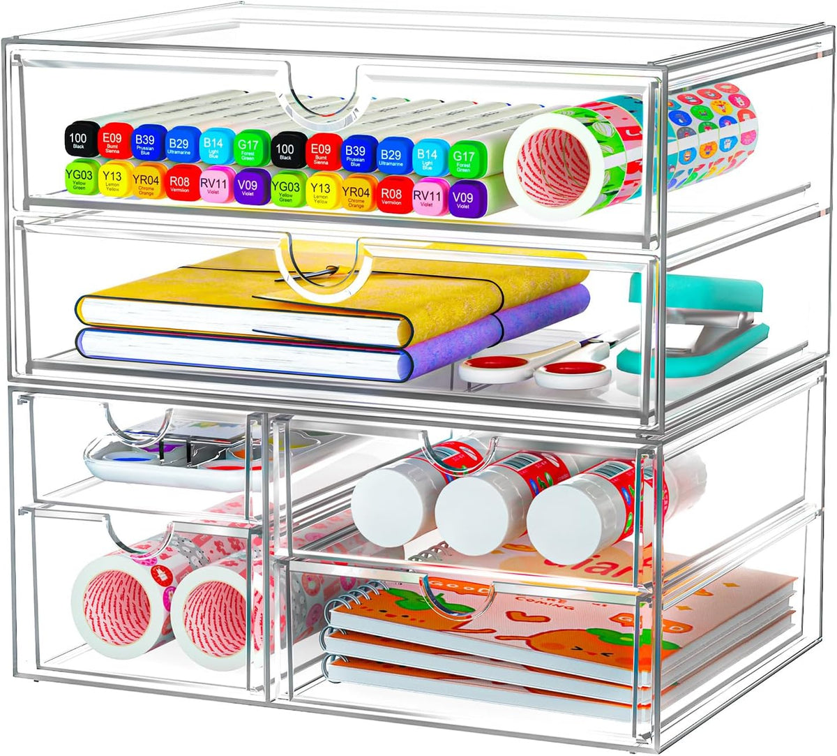 ARSTPEOE Acrylic 13-Drawer Storage & Makeup Organizer for Desk, Bath