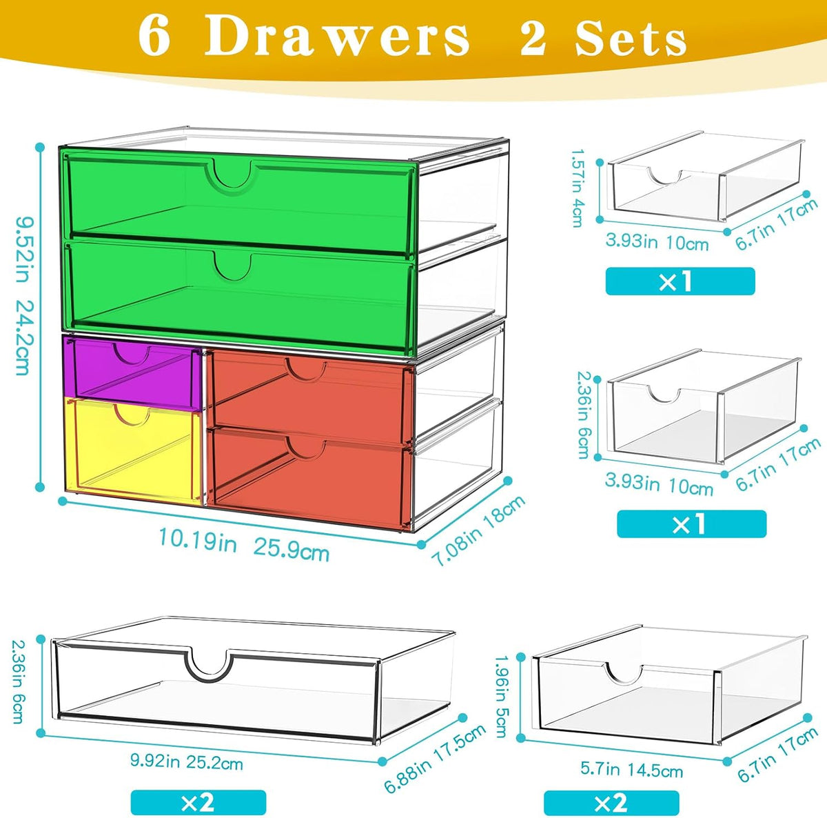 ARSTPEOE Acrylic 13-Drawer Storage & Makeup Organizer for Desk, Bath