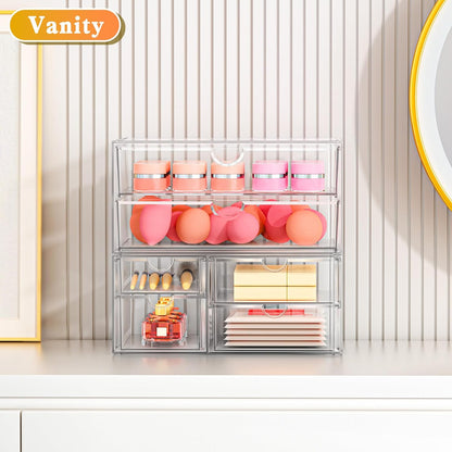 ARSTPEOE Acrylic 13-Drawer Storage & Makeup Organizer for Desk, Bath