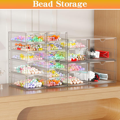 ARSTPEOE Acrylic 13-Drawer Storage & Makeup Organizer for Desk, Bath