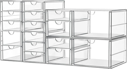 ARSTPEOE Acrylic 13-Drawer Storage & Makeup Organizer for Desk, Bath
