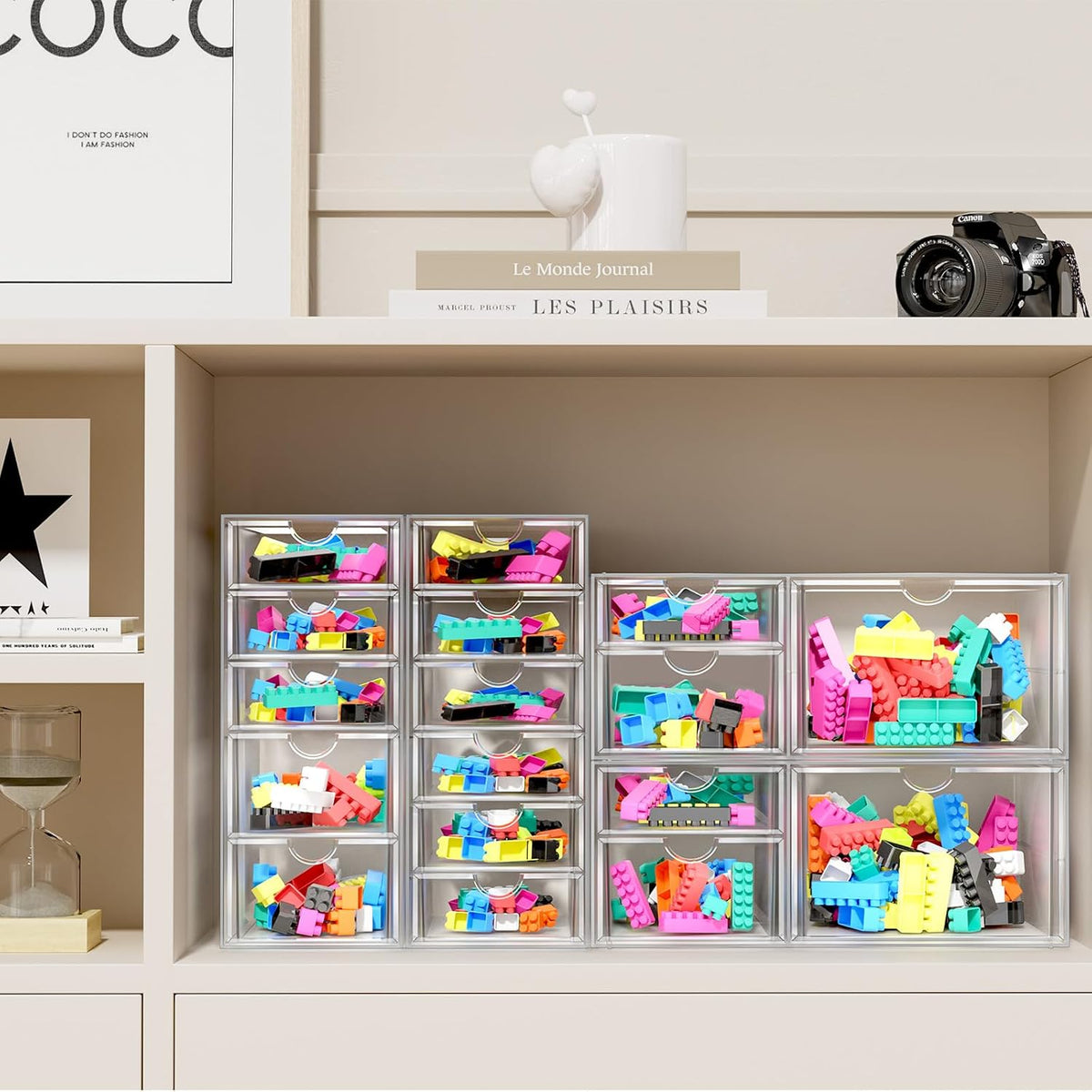 ARSTPEOE Acrylic 13-Drawer Storage & Makeup Organizer for Desk, Bath