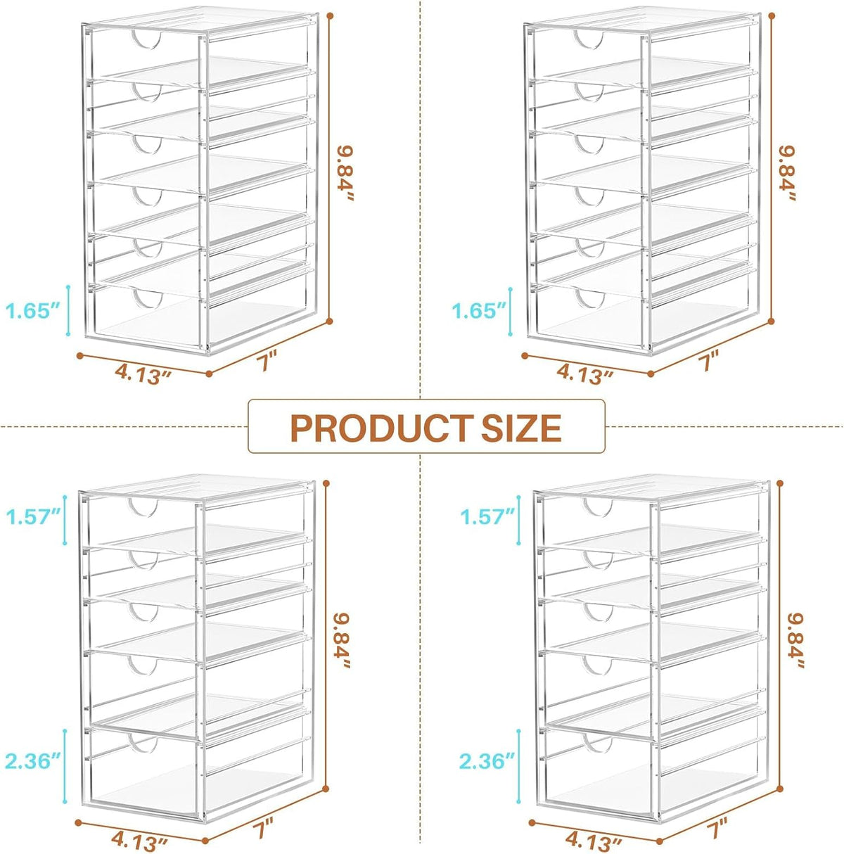 ARSTPEOE Acrylic 13-Drawer Storage & Makeup Organizer for Desk, Bath