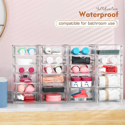 ARSTPEOE Acrylic 13-Drawer Storage & Makeup Organizer for Desk, Bath