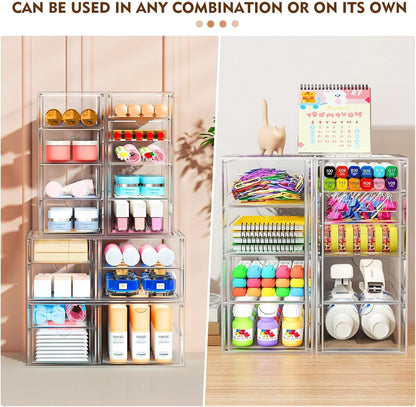 ARSTPEOE Acrylic 13-Drawer Storage & Makeup Organizer for Desk, Bath