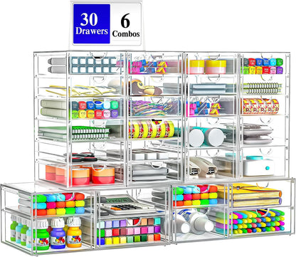 ARSTPEOE Acrylic 13-Drawer Storage & Makeup Organizer for Desk, Bath