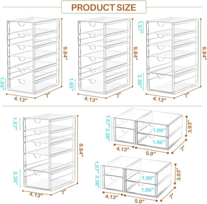 ARSTPEOE Acrylic 13-Drawer Storage & Makeup Organizer for Desk, Bath