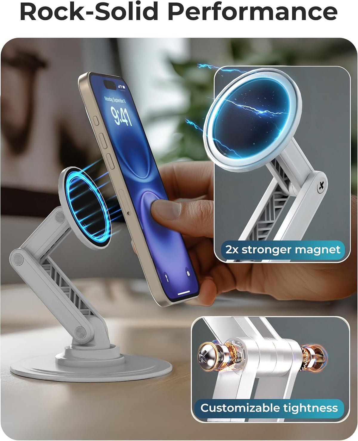 Cooper Mag360 Magnetic Phone Stand for Desk, MagSafe Stand for iPhone 17