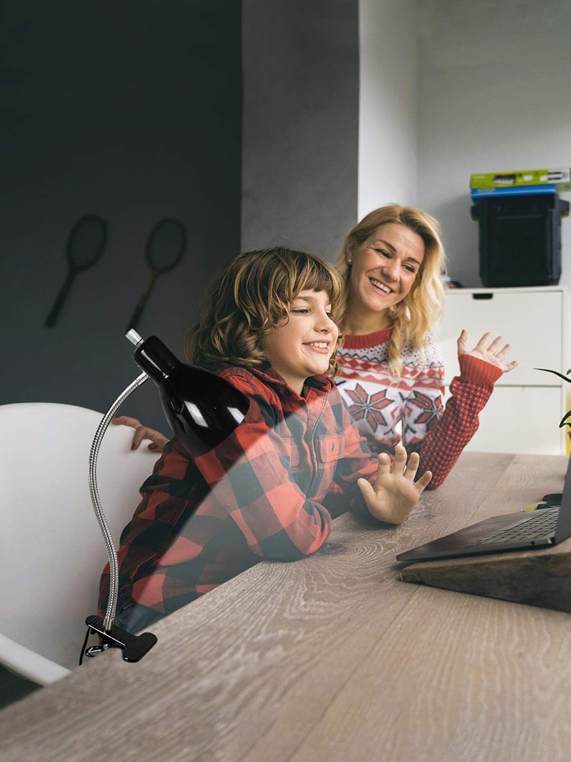 Desk lamp Eye-Caring Table Lamps, 360°Rotation Gooseneck Clip Lamp