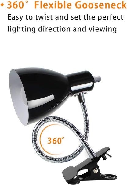 Desk lamp Eye-Caring Table Lamps, 360°Rotation Gooseneck Clip Lamp