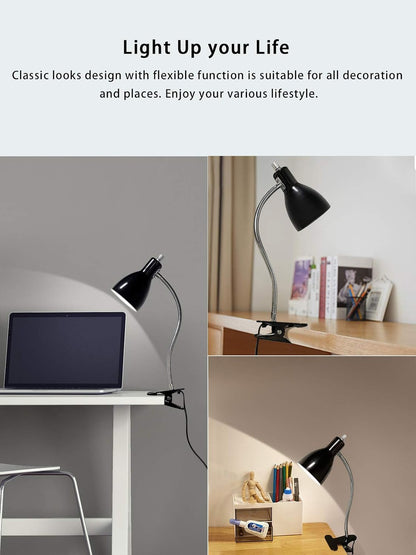 Desk lamp Eye-Caring Table Lamps, 360°Rotation Gooseneck Clip Lamp