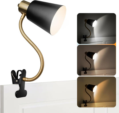 Desk lamp Eye-Caring Table Lamps, 360°Rotation Gooseneck Clip Lamp