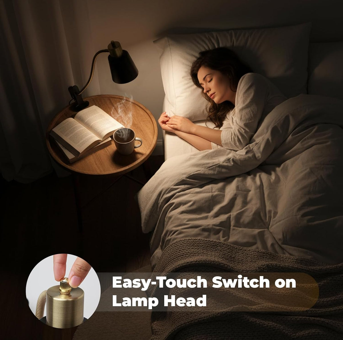 Desk lamp Eye-Caring Table Lamps, 360°Rotation Gooseneck Clip Lamp