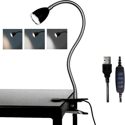 Desk lamp Eye-Caring Table Lamps, 360°Rotation Gooseneck Clip Lamp