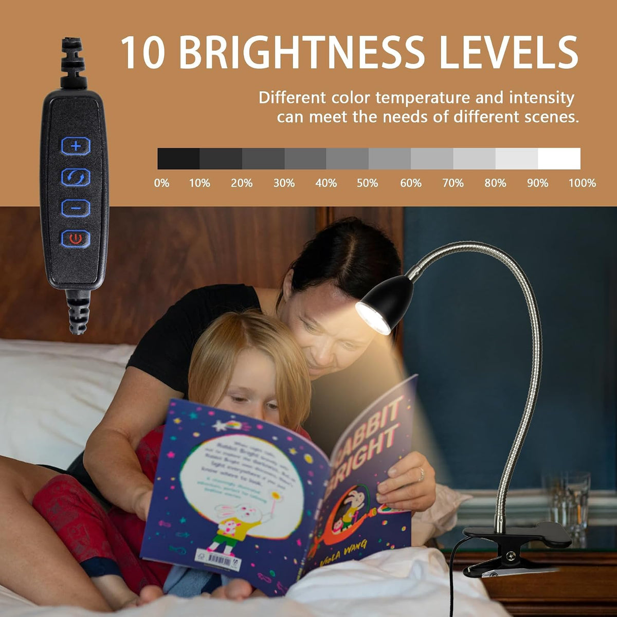 Desk lamp Eye-Caring Table Lamps, 360°Rotation Gooseneck Clip Lamp