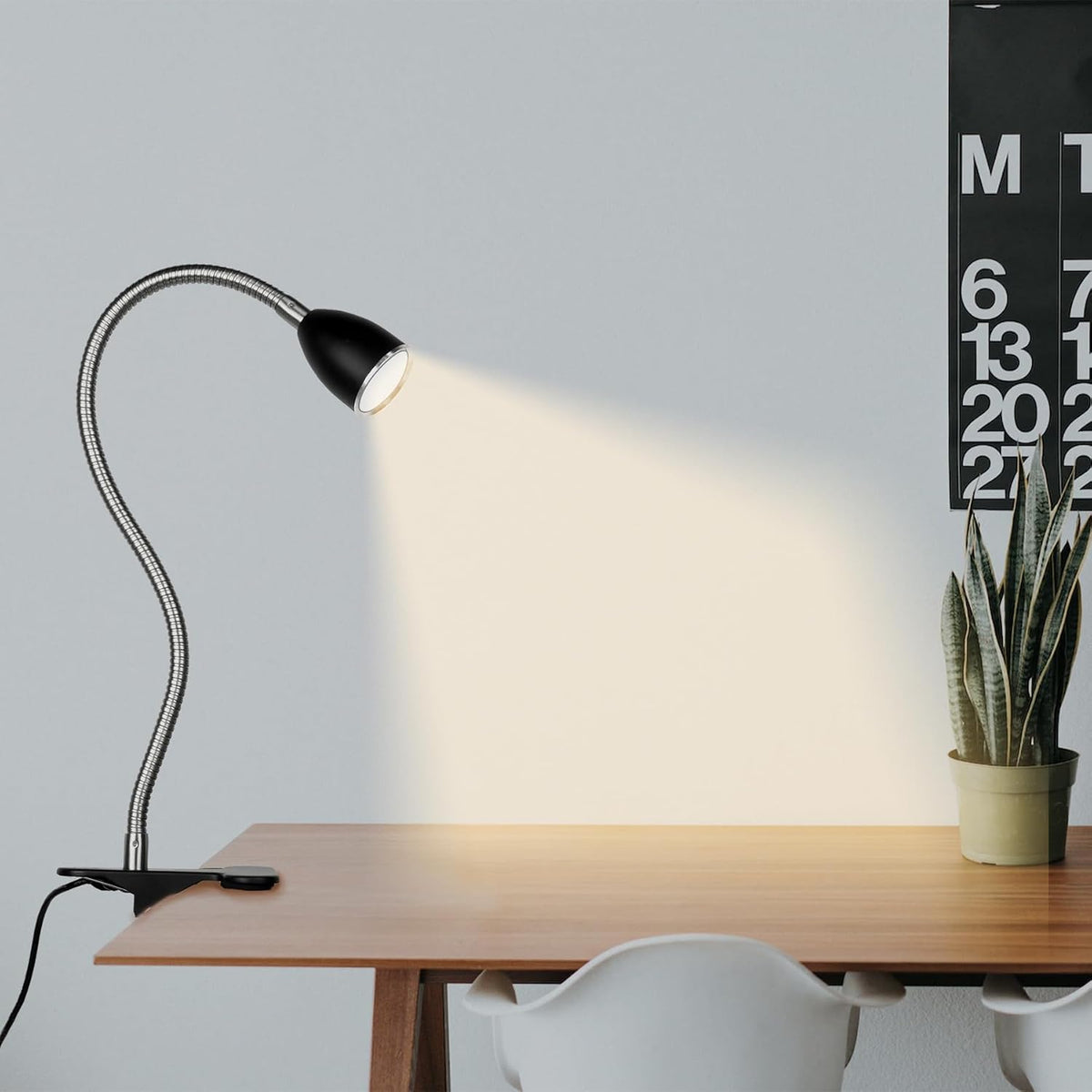 Desk lamp Eye-Caring Table Lamps, 360°Rotation Gooseneck Clip Lamp