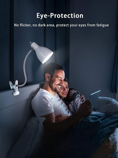 Desk lamp Eye-Caring Table Lamps, 360°Rotation Gooseneck Clip Lamp