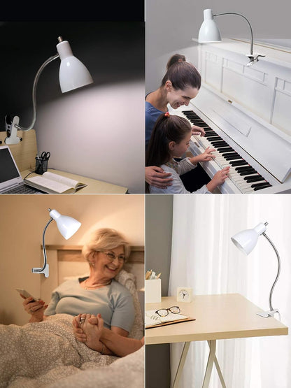 Desk lamp Eye-Caring Table Lamps, 360°Rotation Gooseneck Clip Lamp