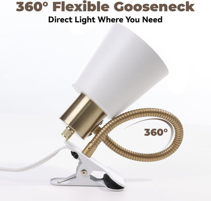 Desk lamp Eye-Caring Table Lamps, 360°Rotation Gooseneck Clip Lamp