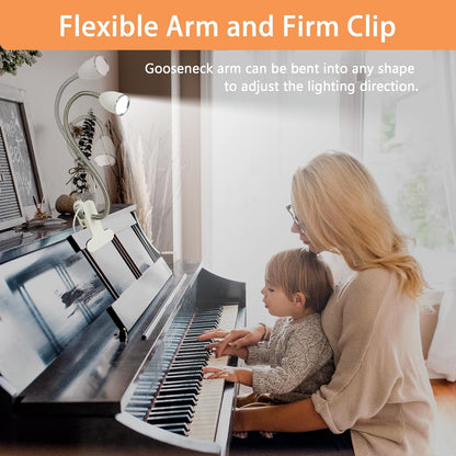 Desk lamp Eye-Caring Table Lamps, 360°Rotation Gooseneck Clip Lamp