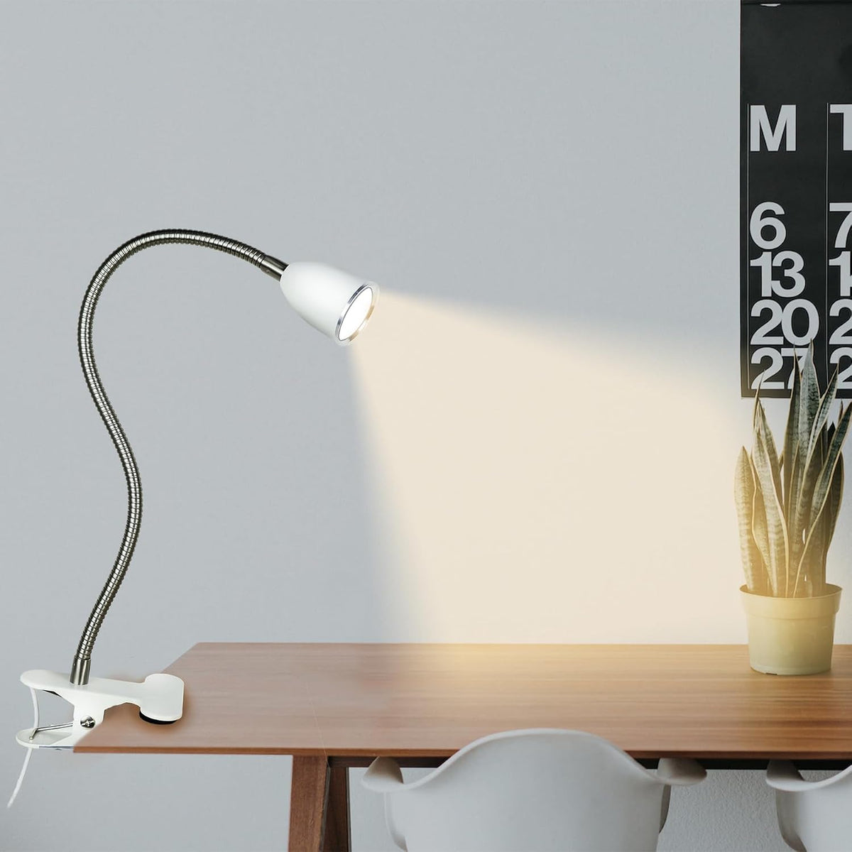 Desk lamp Eye-Caring Table Lamps, 360°Rotation Gooseneck Clip Lamp