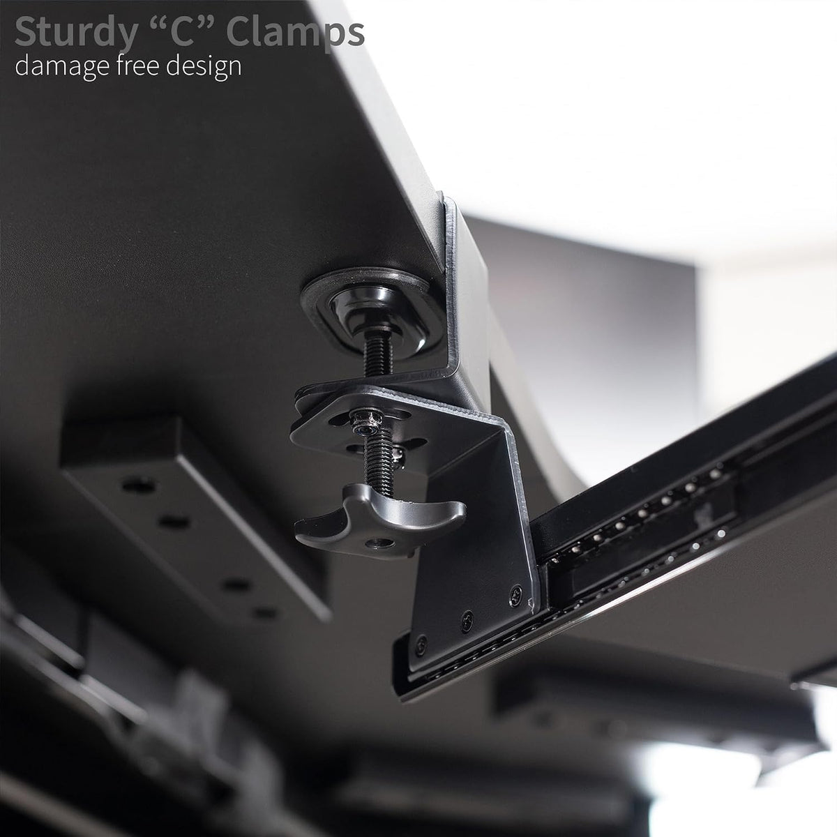 Black Clamp-on 27 x 11 in Keyboard Tray for Corner Desk, MOUNT-KB10C