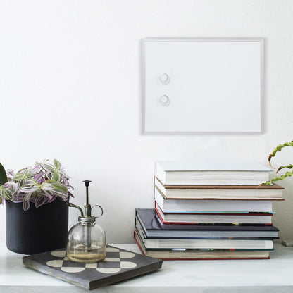 Small Dry Erase Whiteboard, Magnetic Bulletin Board, with Marker and Magnets, 11"W x 14"H, Aluminum Frame