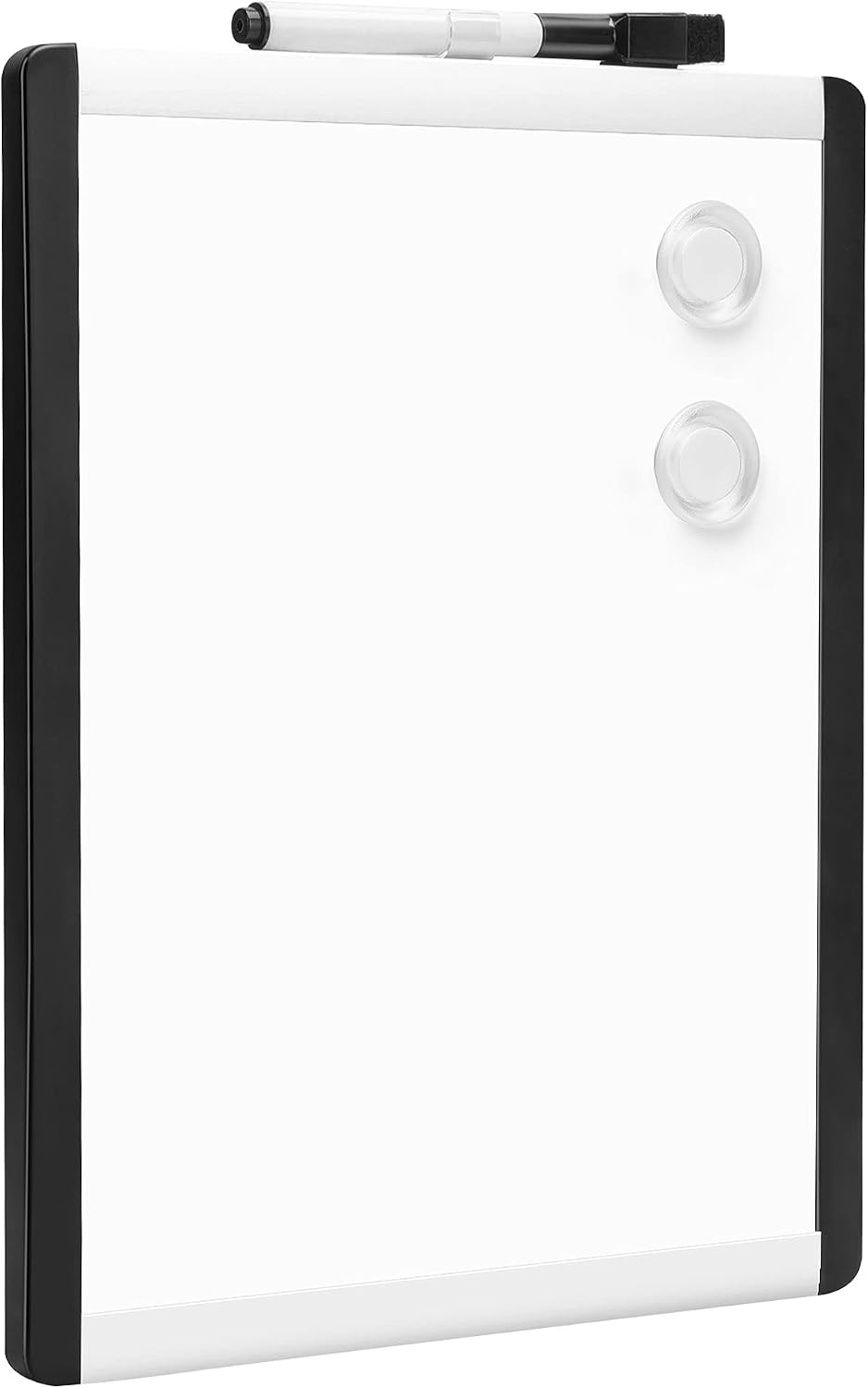 Small Dry Erase Whiteboard, Magnetic Bulletin Board, with Marker and Magnets, 11"W x 14"H, Aluminum Frame