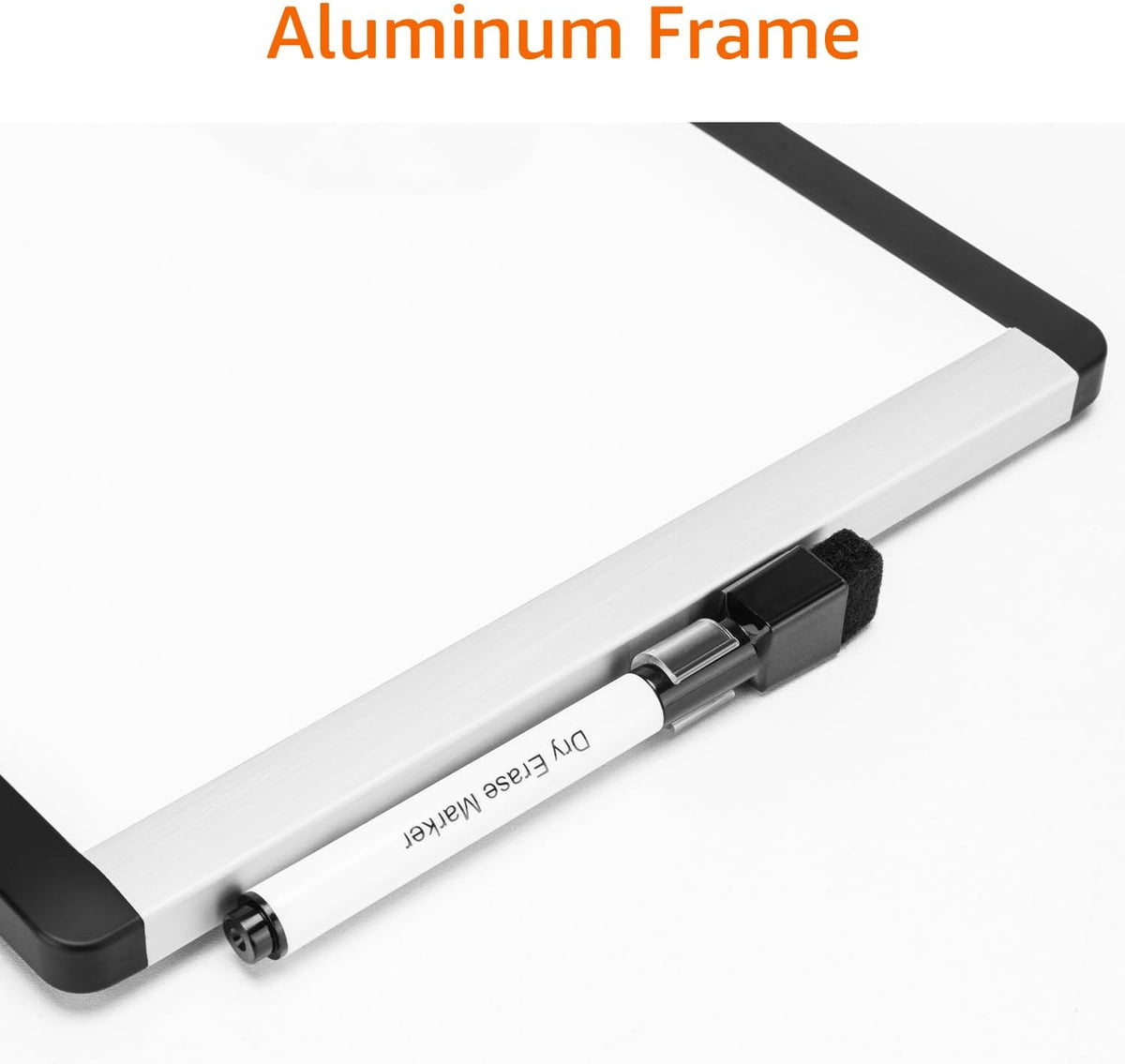 Small Dry Erase Whiteboard, Magnetic Bulletin Board, with Marker and Magnets, 11"W x 14"H, Aluminum Frame