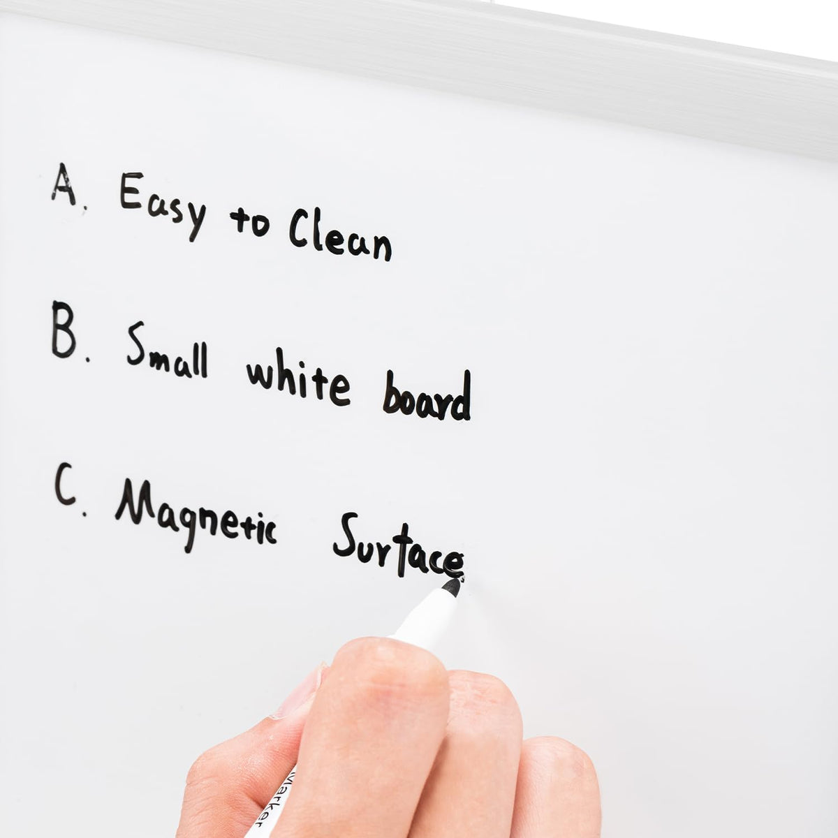 Small Dry Erase Whiteboard, Magnetic Bulletin Board, with Marker and Magnets, 11"W x 14"H, Aluminum Frame