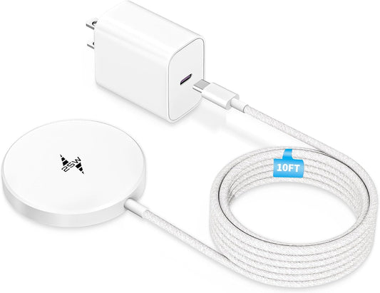 [Apple Certified] Magnetic Wireless Charger, 10FT Long 25W iPhone Magsafe Charger Fast Phone Charging Pad Wireless Magnetic Braid Cable Charge for iPhone 17/17 Pro/17 Pro Max/Air/16 ProMax/15/14/13/12