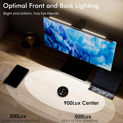 White Monitor Light Bar with Backlight, Desk Light with Remote