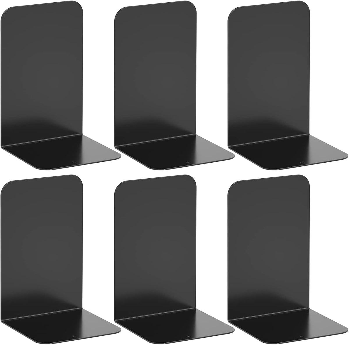 Bookends 1 Pair, Black Metal Book Ends, Heavy Bookends for Shelves, Book Stopper for Heavy Books, Book Organizer for Home Office School Supplies