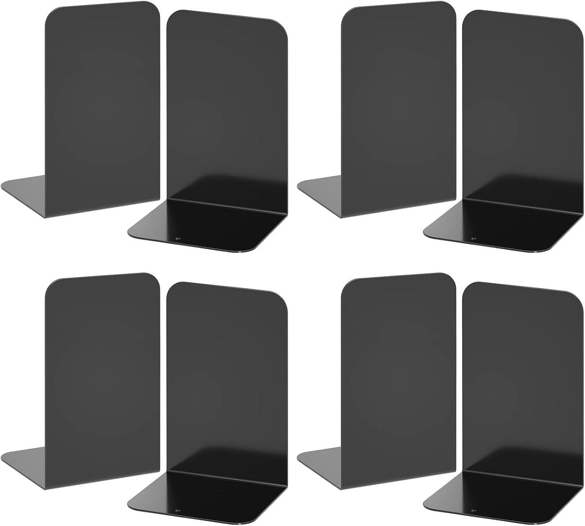 Bookends 1 Pair, Black Metal Book Ends, Heavy Bookends for Shelves, Book Stopper for Heavy Books, Book Organizer for Home Office School Supplies