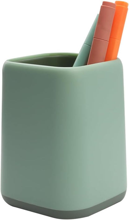 Pencil Holder, Pen Cup Makeup Brush Holder, Desktop Organizer Storage Case Scandinavian Design Stationery for School Home Office Supplies (Green)