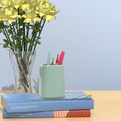 Pencil Holder, Pen Cup Makeup Brush Holder, Desktop Organizer Storage Case Scandinavian Design Stationery for School Home Office Supplies (Green)