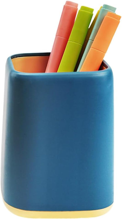 Pencil Holder, Pen Cup Makeup Brush Holder, Desktop Organizer Storage Case Scandinavian Design Stationery for School Home Office Supplies (Green)