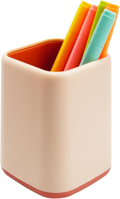 Pencil Holder, Pen Cup Makeup Brush Holder, Desktop Organizer Storage Case Scandinavian Design Stationery for School Home Office Supplies (Green)