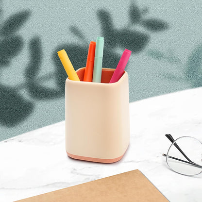 Pencil Holder, Pen Cup Makeup Brush Holder, Desktop Organizer Storage Case Scandinavian Design Stationery for School Home Office Supplies (Green)