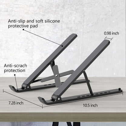Laptop Stand for Desk, Adjustable Laptop Riser, Black