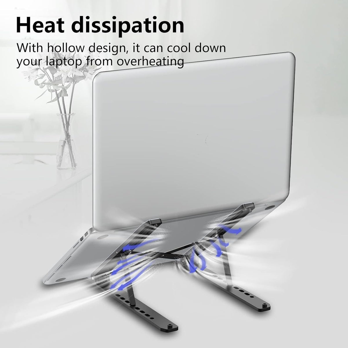 Laptop Stand for Desk, Adjustable Laptop Riser, Black