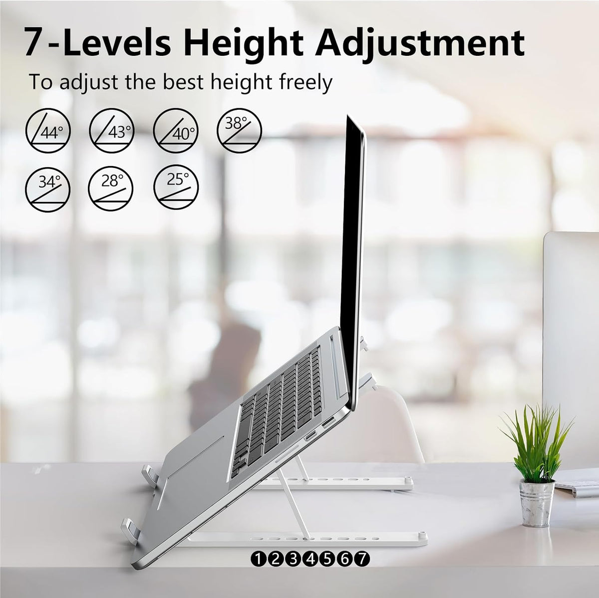 Laptop Stand for Desk, Adjustable Laptop Riser, Black