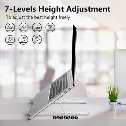 Laptop Stand for Desk, Adjustable Laptop Riser, Black