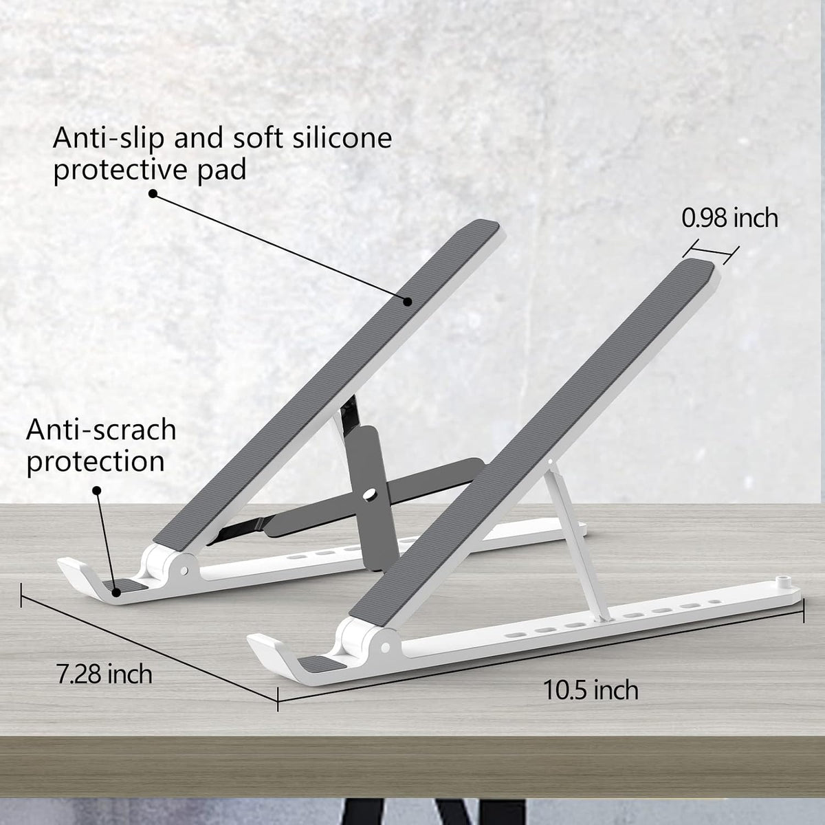 Laptop Stand for Desk, Adjustable Laptop Riser, Black