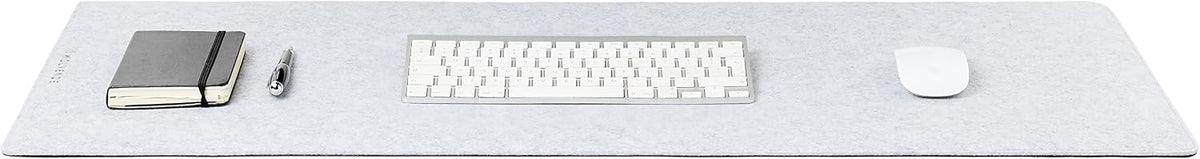 Premium Felt Desk Mat | Large 15.75" x 36" | Multifunctional Desk Pad for Home Office | Light Gray