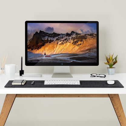 Premium Felt Desk Mat | Large 15.75" x 36" | Multifunctional Desk Pad for Home Office | Light Gray